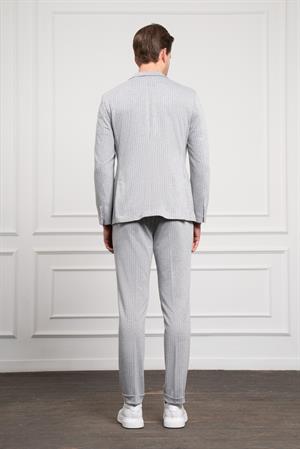 Morven Erkek Gri Trend Slim Fit Mono Yaka Takım Elbise