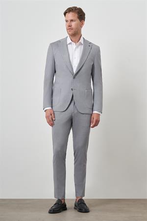 Morven Erkek Gri Trend Slim Fit Mono Yaka Takım Elbise