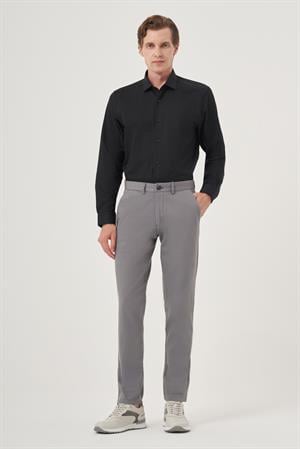 Morven Erkek Gri Yazlık Pamuk Yan Cep Slim Fit Chino Pantolon