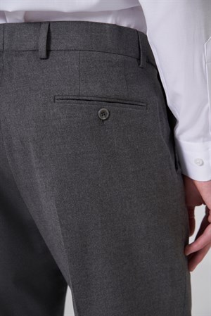 Morven Erkek Gri Yünlü Düz Dynamic Fit Pantolon