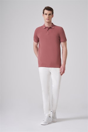 Morven Erkek Gül Basic Polo Yaka Dynamic Fit T-Shirt