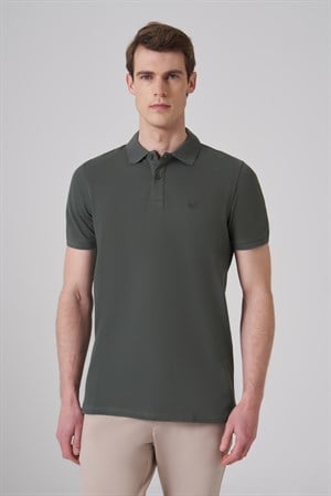 Morven Erkek Haki Basic Polo Yaka Dynamic Fit T-Shirt