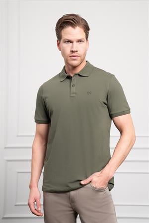 Morven Erkek Haki Basic Polo Yaka Dynamic Fit T-Shirt