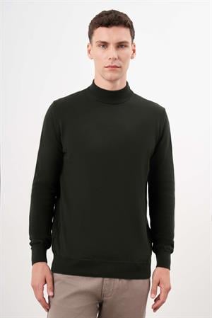 Morven Erkek Haki Basic Yarım Balıkçı Yaka Dynamic Fit Rahat Kesim Triko