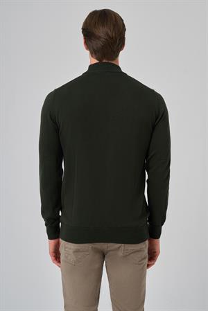 Morven Erkek Haki Basic Yarım Balıkçı Yaka Dynamic Fit Rahat Kesim Triko