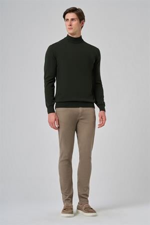 Morven Erkek Haki Basic Yarım Balıkçı Yaka Dynamic Fit Rahat Kesim Triko
