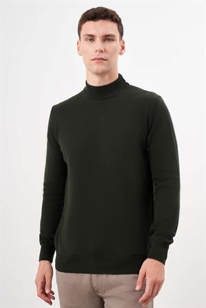 Morven Erkek Haki Basic Yarım Balıkçı Yaka Dynamic Fit Rahat Kesim Triko