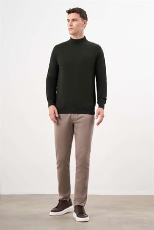 Morven Erkek Haki Basic Yarım Balıkçı Yaka Dynamic Fit Rahat Kesim Triko