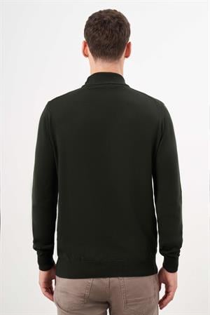 Morven Erkek Haki Basic Yarım Balıkçı Yaka Dynamic Fit Rahat Kesim Triko