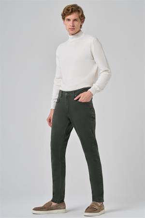 Morven Erkek Haki Denim 5 Cep Slim Fit Jean Kot Pantolon