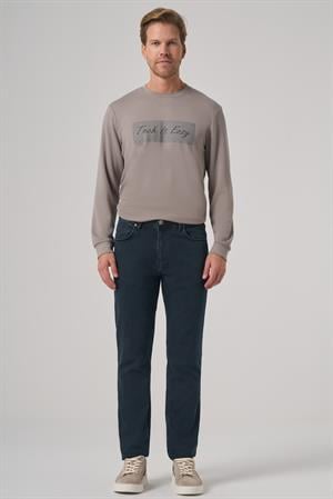 Morven Erkek Haki Denim 5 Cep Slim Fit Jean Kot Pantolon