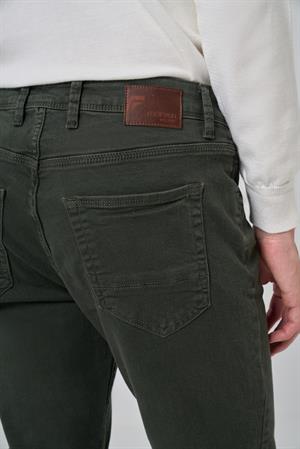 Morven Erkek Haki Denim 5 Cep Slim Fit Jean Kot Pantolon