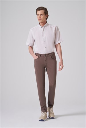 Morven Erkek Haki Denim 5 Cep Slim Fit Jean