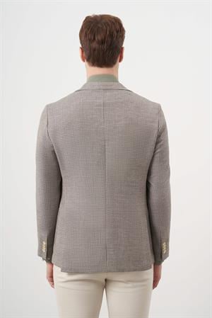 Morven Erkek Haki Dokuma Slim Fit Torba Cep Mono Yaka Spor Ceket