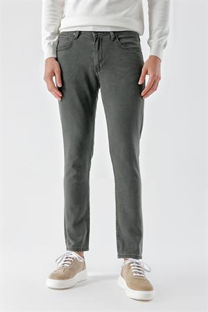 Morven Erkek Haki Mevsimlik Pamuk 5 Cep Slim Fit Jean Pantolon