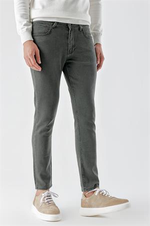 Morven Erkek Haki Mevsimlik Pamuk 5 Cep Slim Fit Jean Pantolon