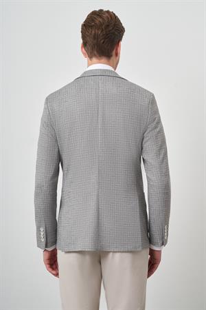 Morven Erkek Haki Örme Slim Fit Mono Yaka Ceket