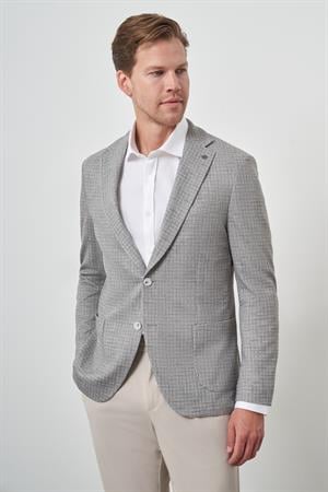 Morven Erkek Haki Örme Slim Fit Mono Yaka Ceket