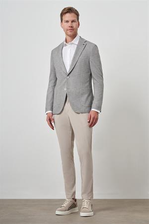 Morven Erkek Haki Örme Slim Fit Mono Yaka Ceket