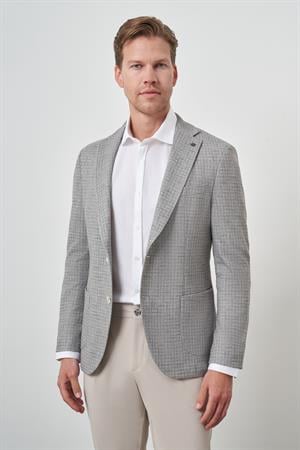 Morven Erkek Haki Örme Slim Fit Mono Yaka Ceket