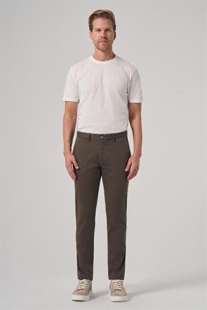 Morven Erkek Haki Pamuk Trend Slim Fit Chino Pantolon