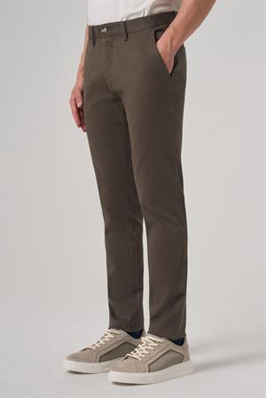 Morven Erkek Haki Pamuk Trend Slim Fit Chino Pantolon
