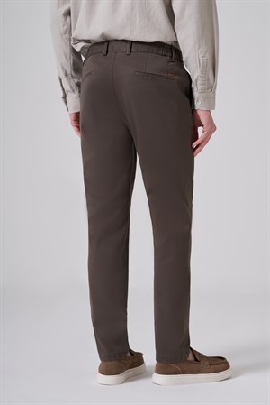 Morven Erkek Haki Pamuk Trend Slim Fit Chino Pantolon