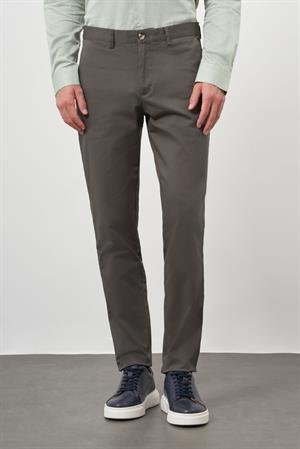 Morven Erkek Haki Pamuk Yan Cep Slim Fit Chino Pantolon