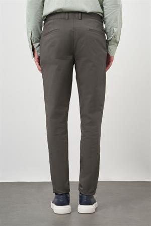 Morven Erkek Haki Pamuk Yan Cep Slim Fit Chino Pantolon
