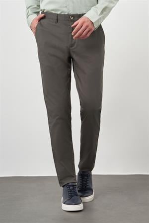 Morven Erkek Haki Pamuk Yan Cep Slim Fit Chino Pantolon