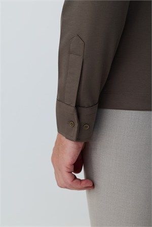Morven Erkek Haki Polo Yaka Rayon Sweatshirt