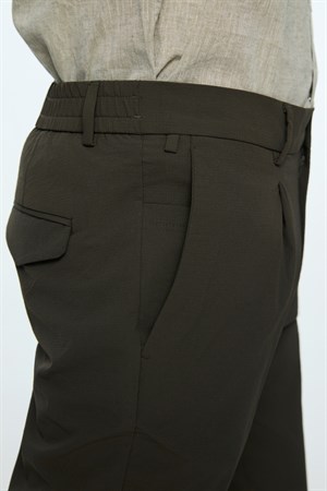Morven Erkek Haki Polyamid Trend Desenli Slim Fit Pantolon