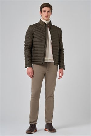 Morven Erkek Haki Polyester Kısa Kapitone Mont