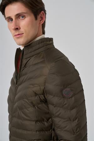 Morven Erkek Haki Polyester Kısa Kapitone Mont