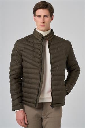 Morven Erkek Haki Polyester Kısa Kapitone Mont