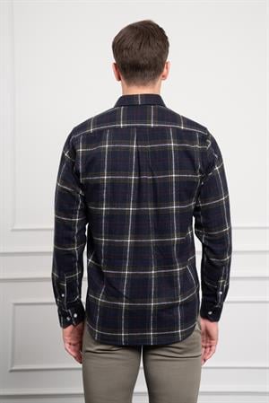 Morven Erkek Haki Regular Fit Desenli Oduncu Gömlek