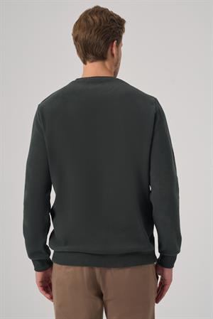 Morven Erkek Haki Trend Bisiklet Yaka Sweatshirt