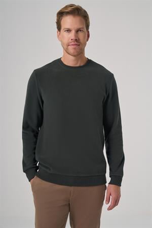 Morven Erkek Haki Trend Bisiklet Yaka Sweatshirt