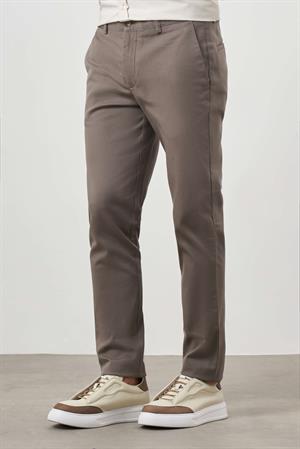 Morven Erkek Haki Yazlık Pamuk Yan Cep Slim Fit Chino Pantolon