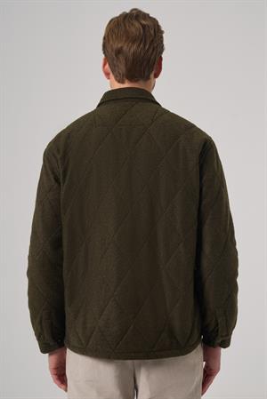 Morven Erkek Haki Yünlü Dynamic Fit Berberi Yaka Mont