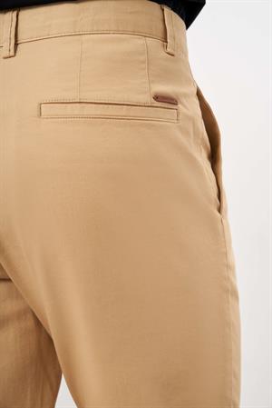 Morven Erkek Hardal Sarısı Mevsimlik Pamuk Yan Cep Slim Fit Chino Pantolon