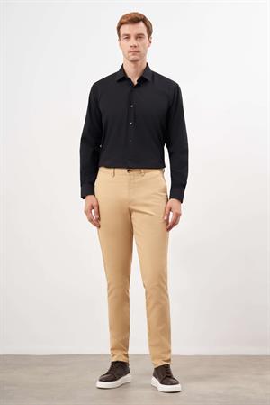 Morven Erkek Hardal Sarısı Mevsimlik Pamuk Yan Cep Slim Fit Chino Pantolon