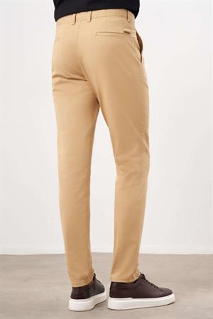 Morven Erkek Hardal Sarısı Mevsimlik Pamuk Yan Cep Slim Fit Chino Pantolon