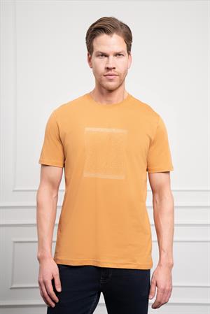 Morven Erkek Hardal Sarısı Trend Bisiklet Yaka Dinamik Fit Pamuk T-Shirt