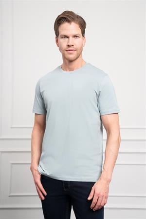 Morven Erkek İndigo Basic Bisiklet Yaka Dynamic Fit Pamuk T-Shirt