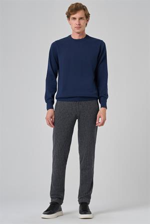 Morven Erkek İndigo Basic Bisiklet Yaka Dynamic Fit Rahat Kesim Triko