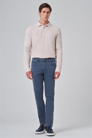 Morven Erkek İndigo Denim 5 Cep Slim Fit Jean Kot Pantolon