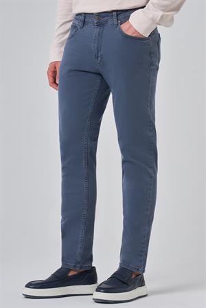 Morven Erkek İndigo Denim 5 Cep Slim Fit Jean Kot Pantolon