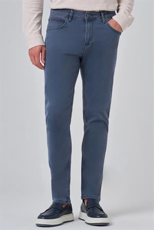 Morven Erkek İndigo Denim 5 Cep Slim Fit Jean Kot Pantolon