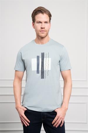 Morven Erkek İndigo Trend Bisiklet Yaka Dinamik Fit Pamuk T-Shirt